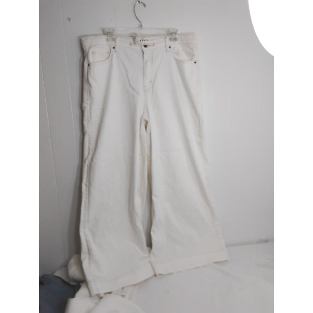 A.N.A. A New Approach White Denim Skater  Jeans ~ANA High-Rise WIDE LEG ~ 16